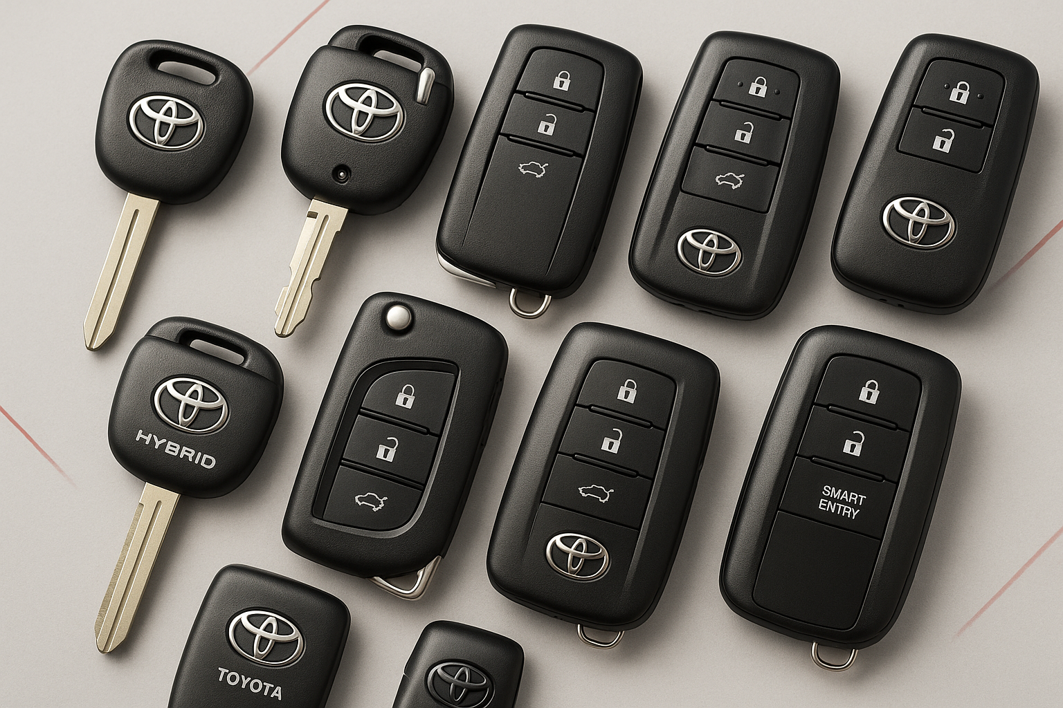 Toyota Sleutels Collectie - Smart Entry, Hybride en Transponder Sleutels